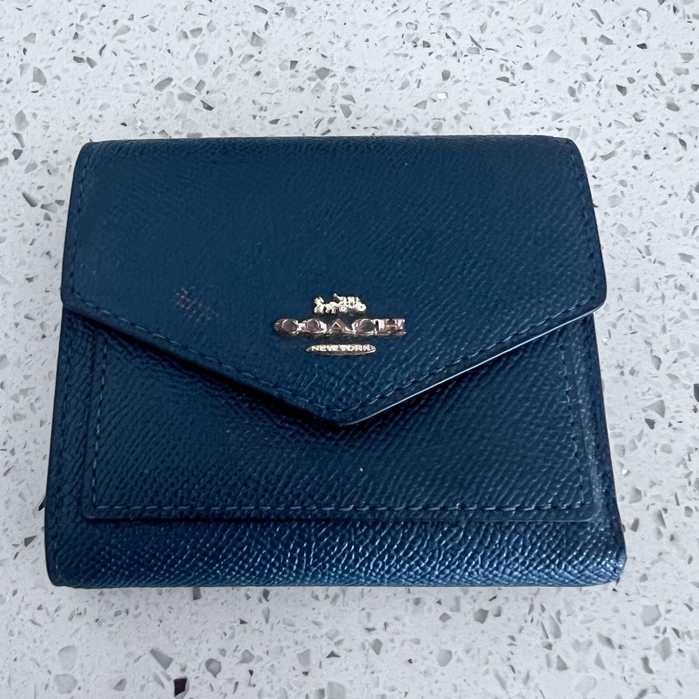 Authentic Coach Wallet Trifold WOMENS Wallet EUC Blue